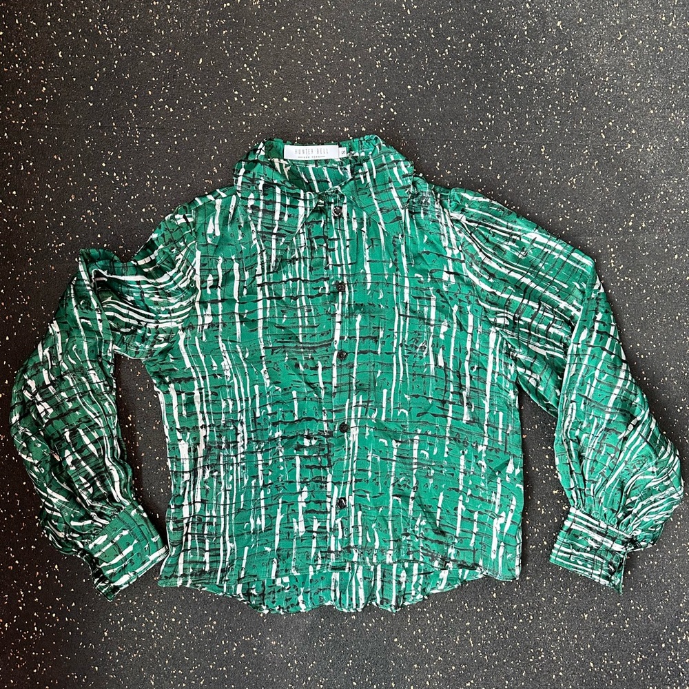 Hunter Bell Green Patterned Blouse - image 1